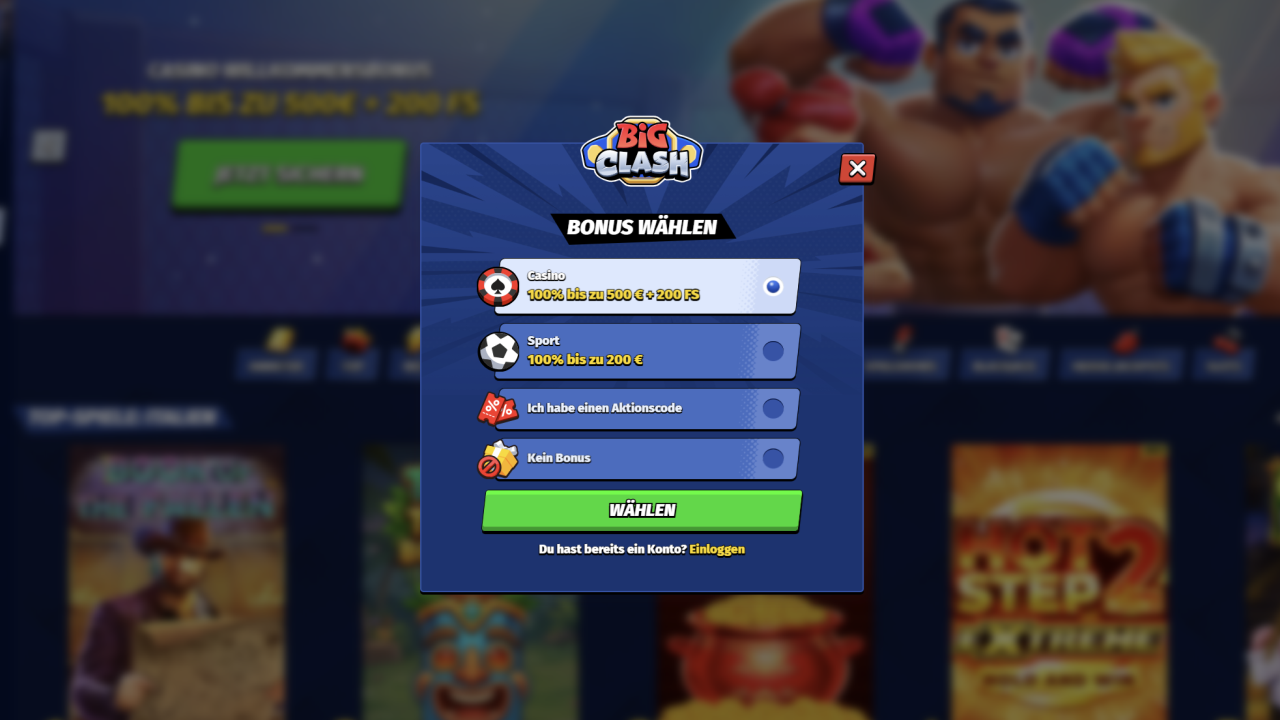 Bigclash Casino registration